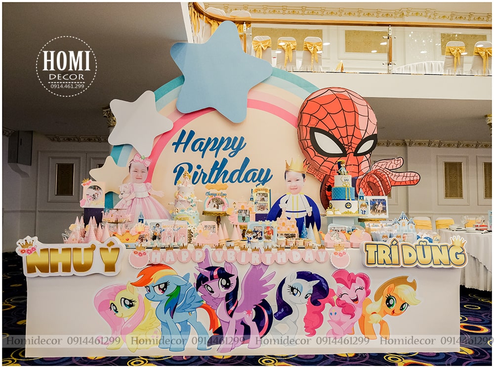 trang trí sinh nhật cho bé chủ đề công chúa lâu đài