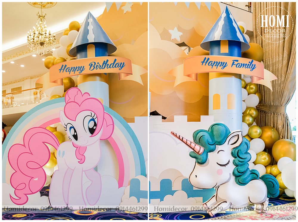 trang trí sinh nhật cho bé chủ đề công chúa lâu đài