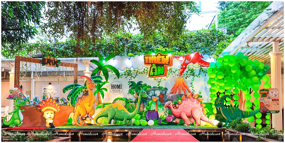 Trang trí sinh nhật bé trai chủ đề khủng long- chủ đề Dinosaur