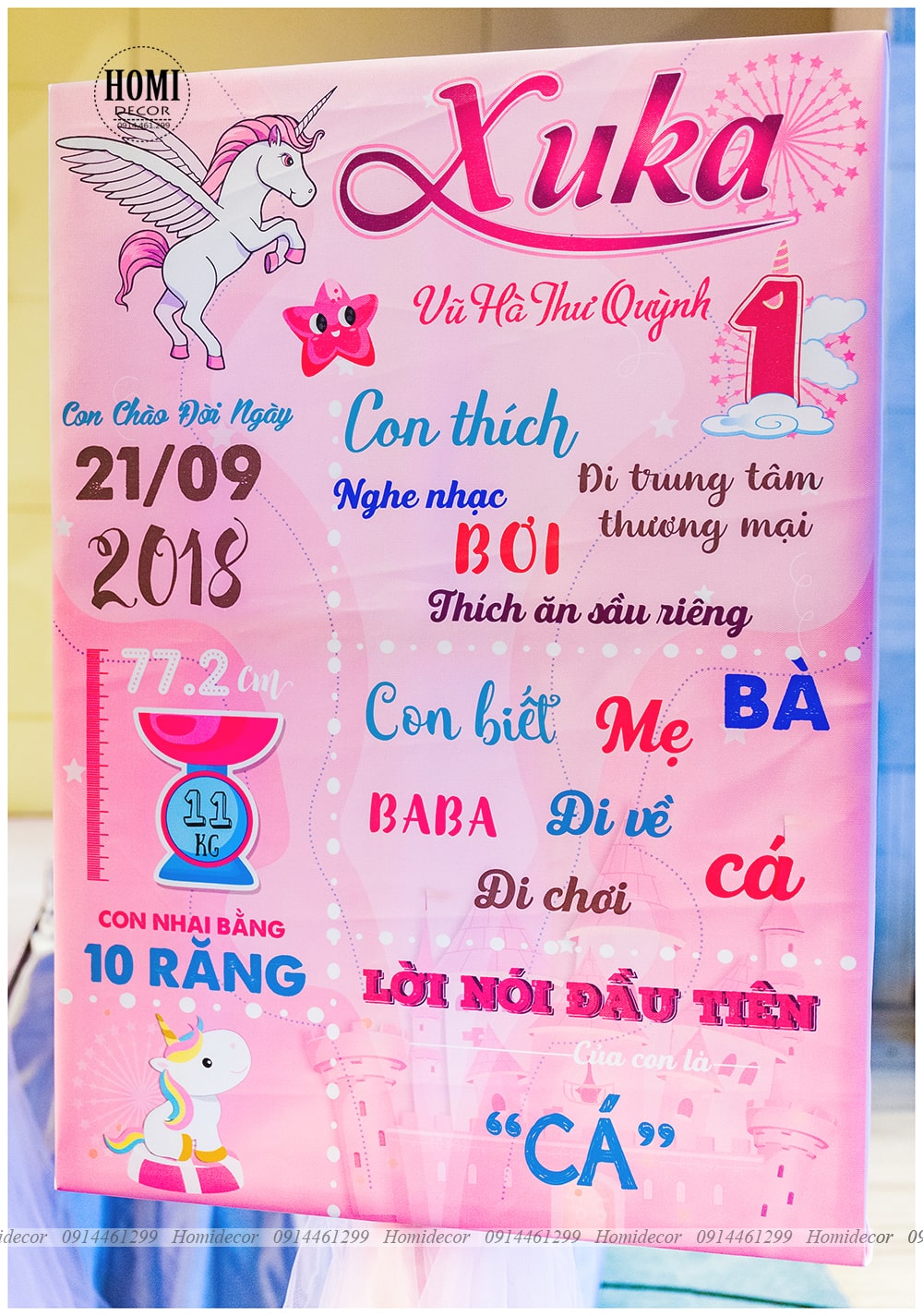 Trang trí sinh nhật cho bé chủ đề unicorn