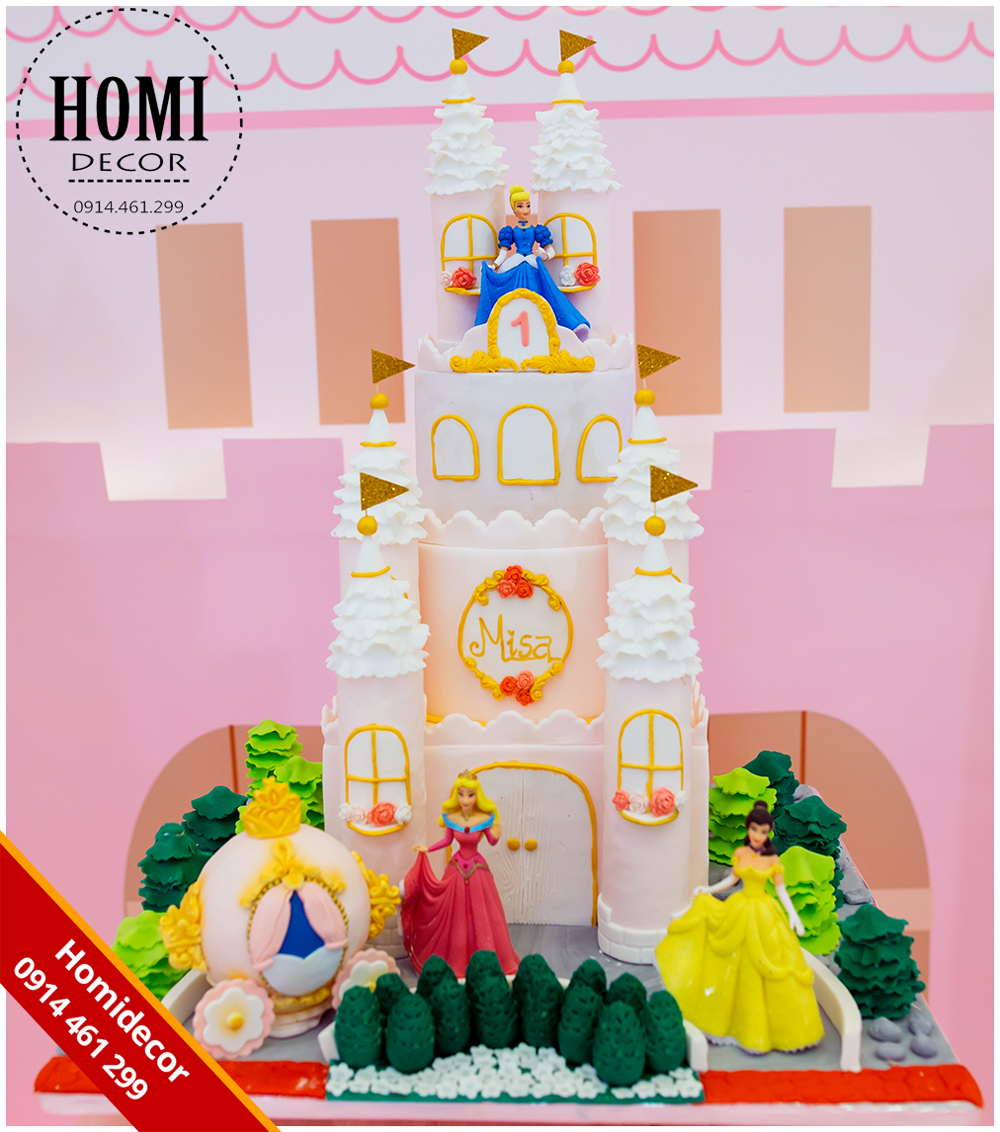 Mẫu bánh sinh nhật theo chủ đề công chúa lâu đài