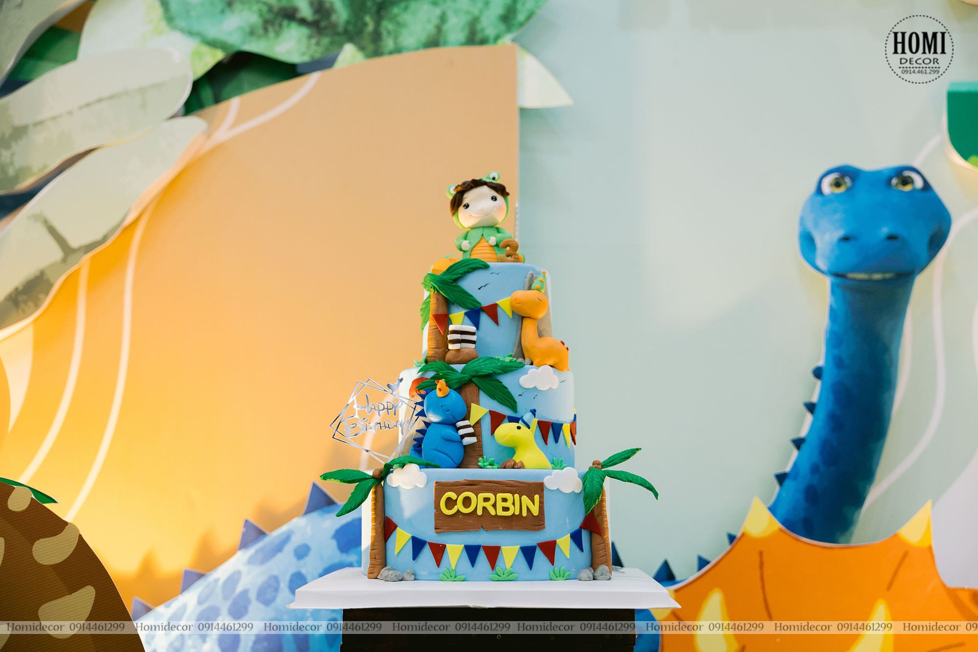 Trang trí sinh nhật Corbin chủ đề khủng long