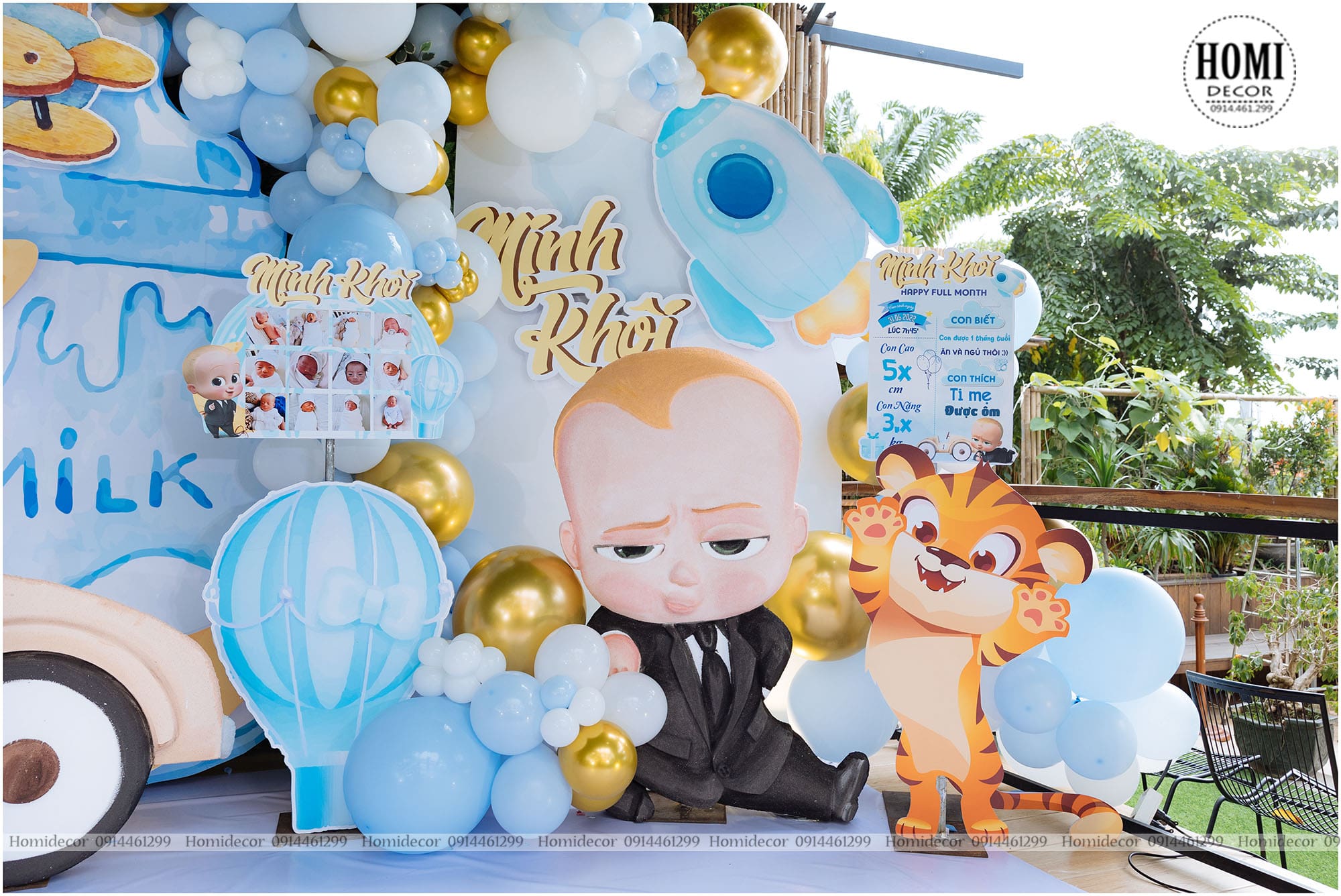 Trang trí sinh nhật bé Minh Khôi chủ đề baby boss
