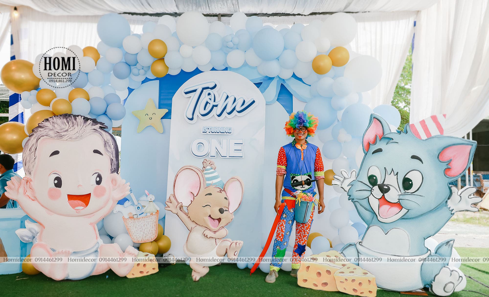Trang trí sinh nhật bé Huy Thành chủ đề Tom and Jerry 