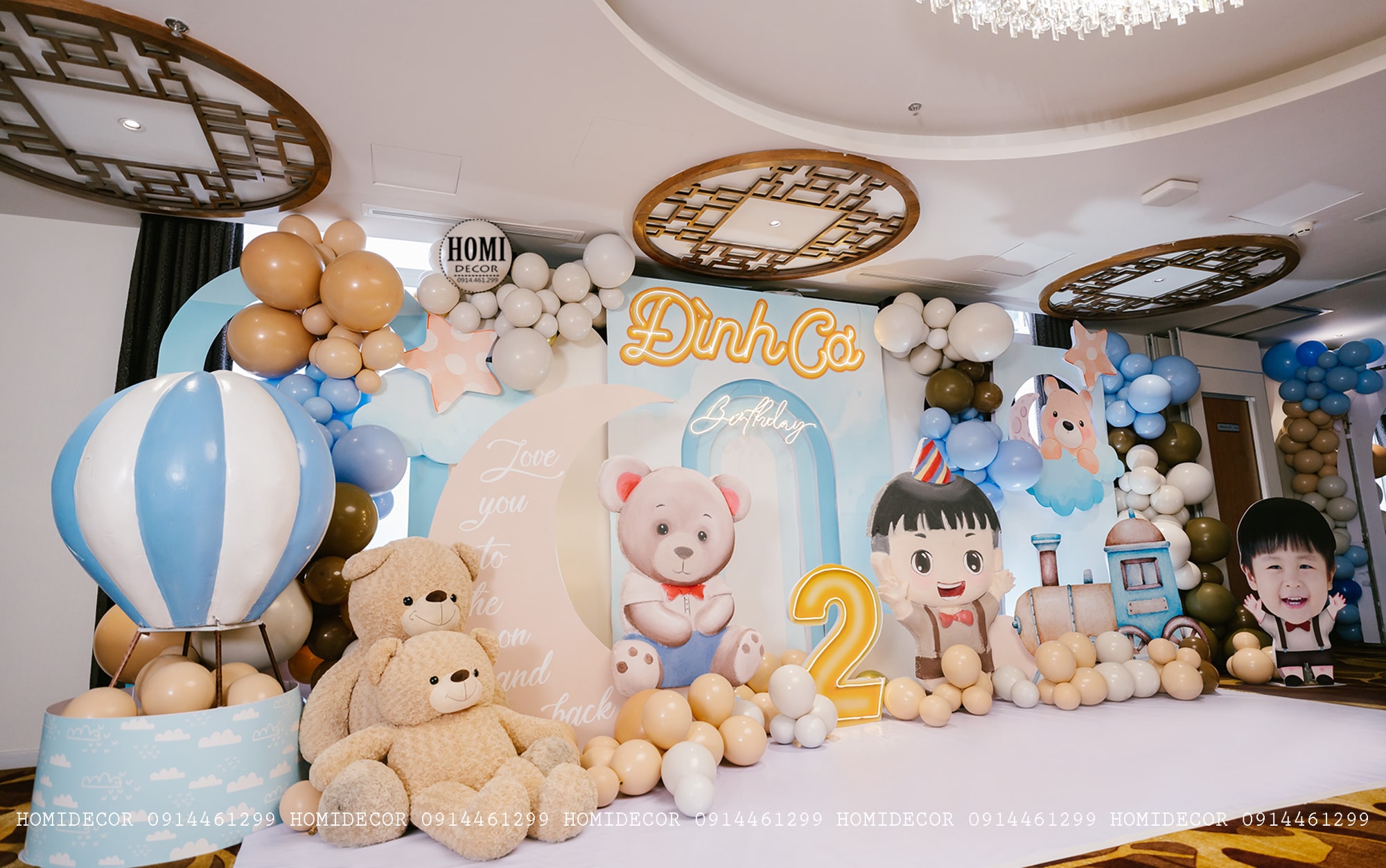 Trang trí sinh nhật bé trai chủ đề gấu teddy tại Khách sạn La Vela Saigon Hotel