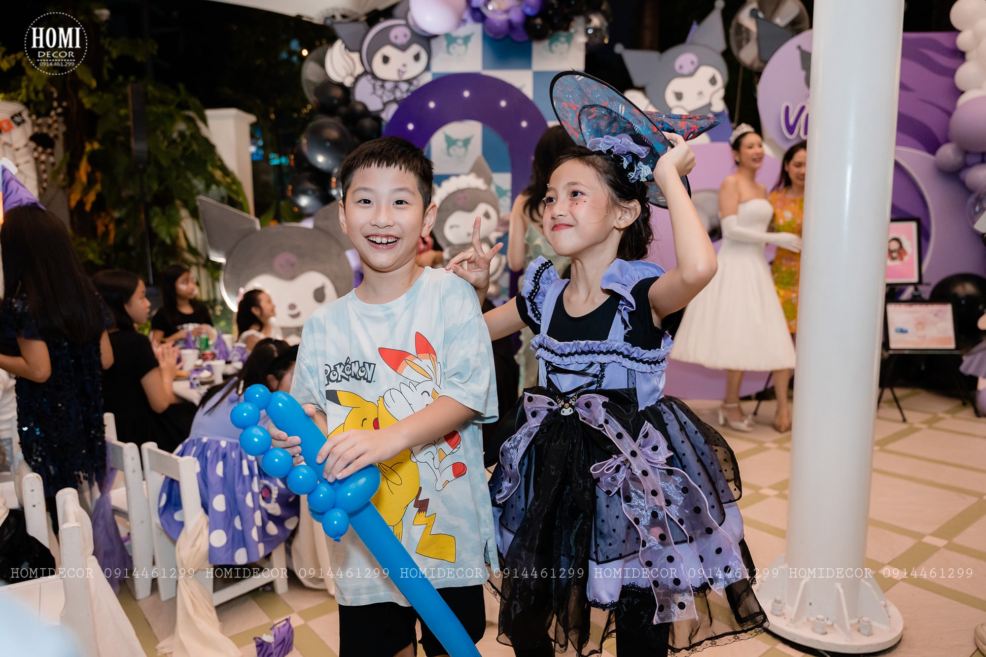 Hoa Hậu Hà Kiều Anh tổ chức sinh nhật cho bé Viann với chủ đề Kuromi 