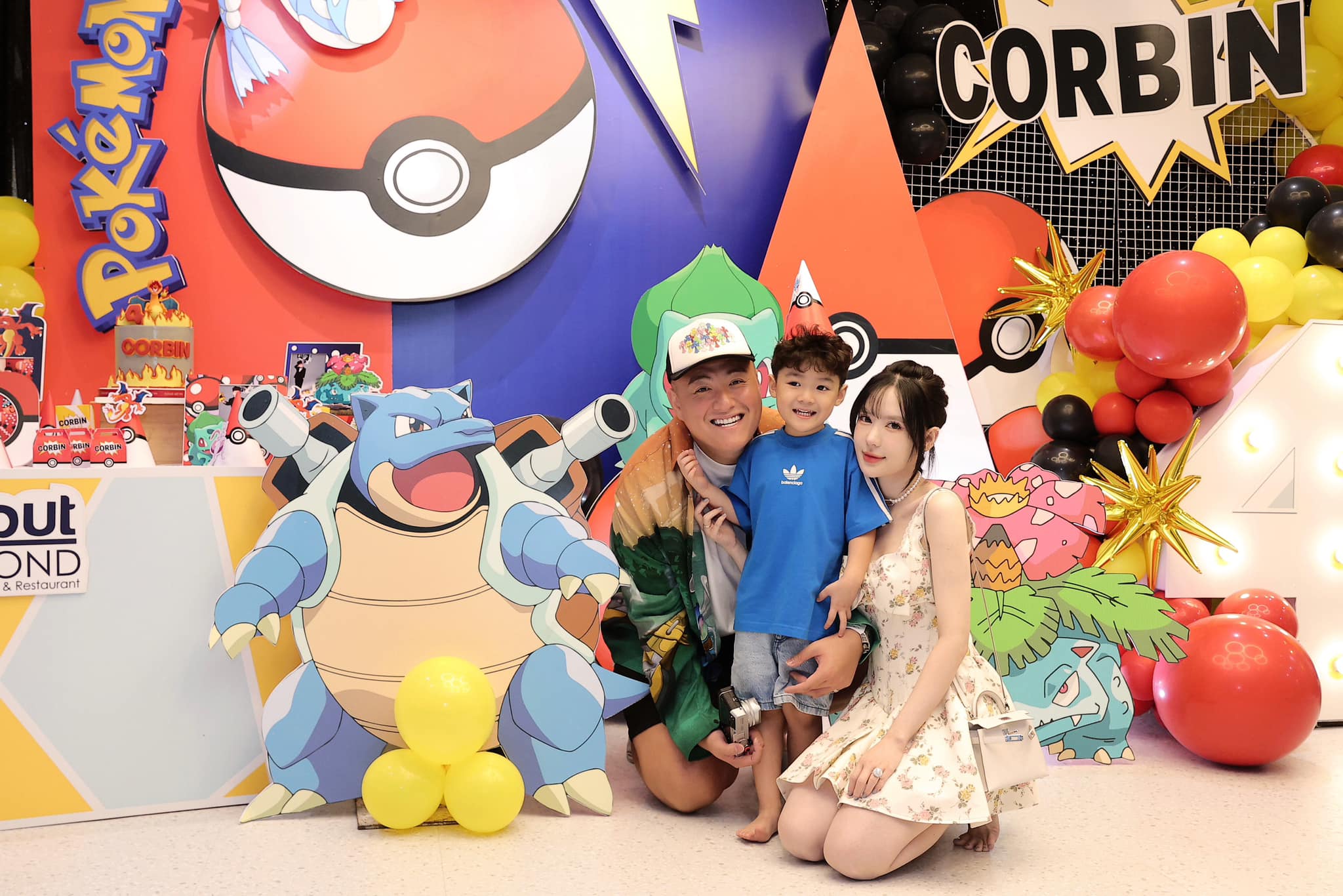 Gia Đình Fabo Nguyễn Vân Tini tổ chức tiệc sinh nhật bé trai Corbin chủ đề Pokemon 