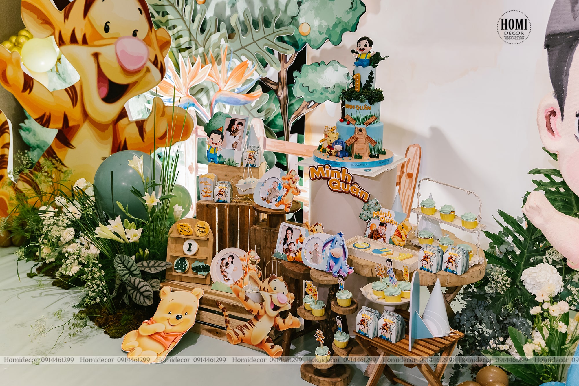 Trang trí sinh nhật bé trai chủ đề Winnie the Pooh tại khách sạn Lotte Legend 